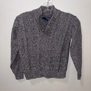 Basic editions gray collared pullover sweater boys size 8